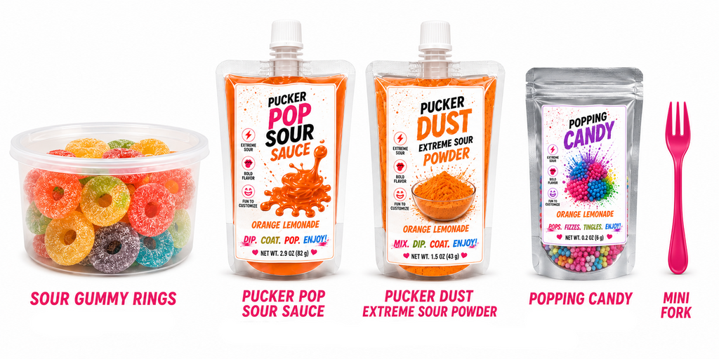 Orange Lemonade Extreme Sour Candy Kit