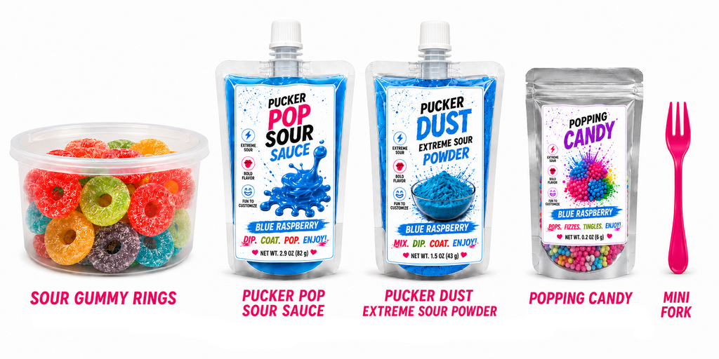 Blue Raspberry Extreme Sour Candy Kit